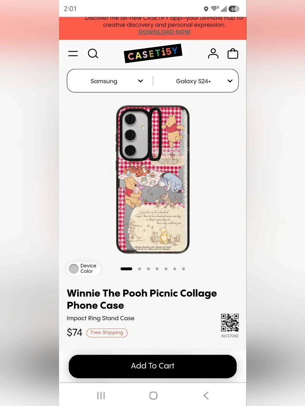 Castefy, Winnie the Pooh, Galaxy Samsung S24+,  Decorative Phone Case,